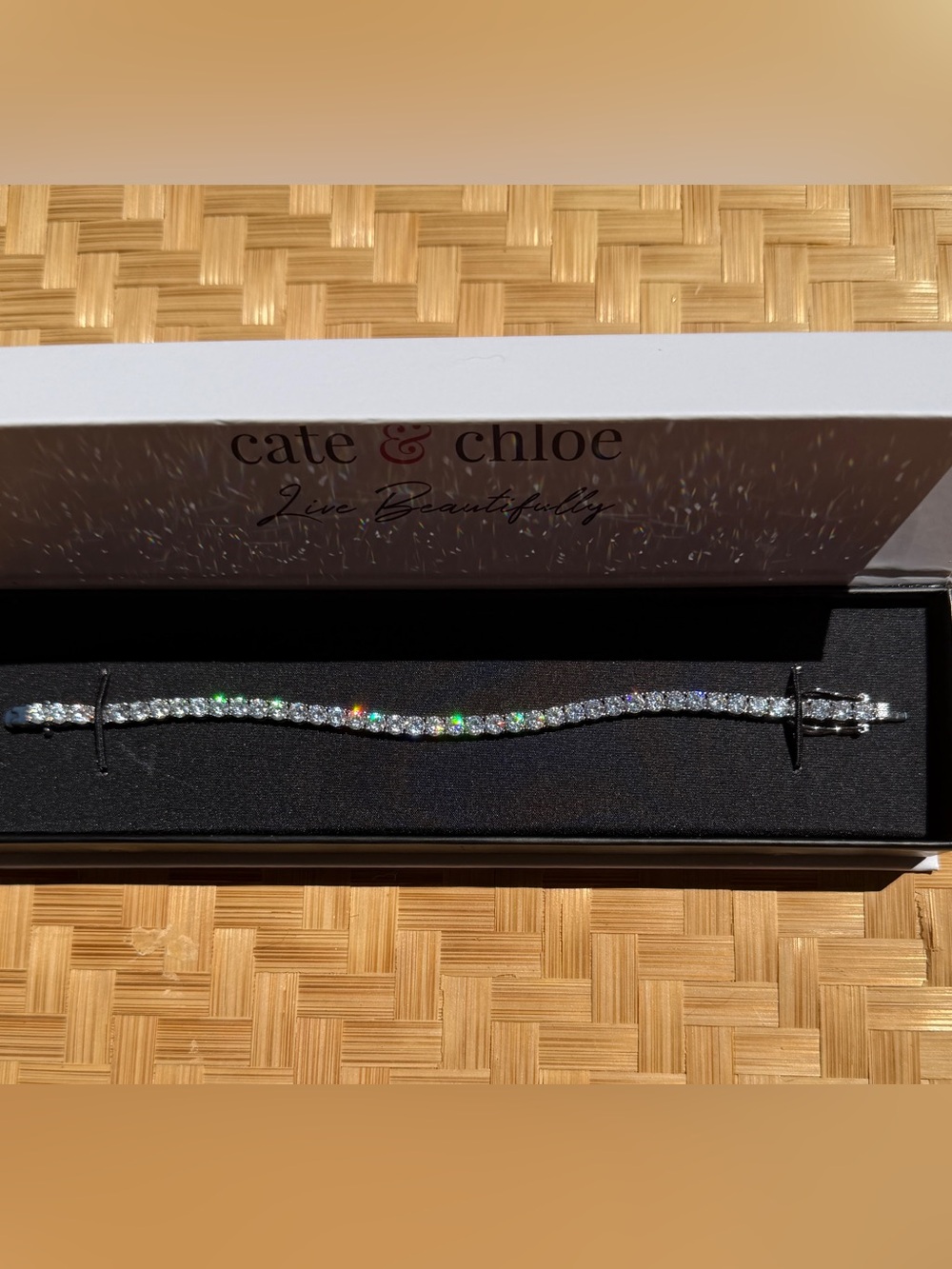 cate & chloe Dazzling Silver Cubic Zirconia Tennis Bracelet (NWOT)